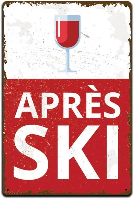 1p,Tin Signs Home Wall Décor |Tin Sign for Skiing Cabin Lodge Decor| Lightweight  Metal Sign . | Ski Shop Condo Time Share Air B