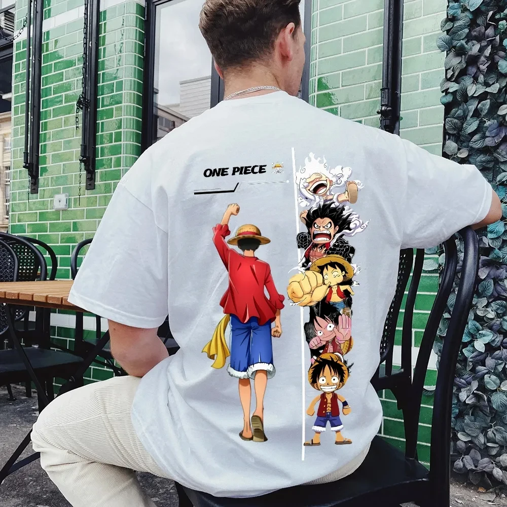 

ONE PIECE, мужская и женская удобная одежда для пар с короткими рукавами в одном стиле, повседневная популярная одежда с короткими рукавами