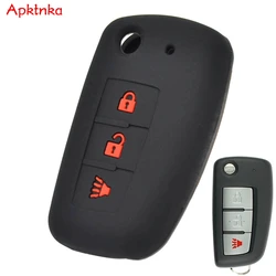 Apktnka Silicone Car Key Case For Nissan Rogue 2014- 2019 Cover Keyless Remote Fob Shell Skin Keyring Key Chain Holder Protector