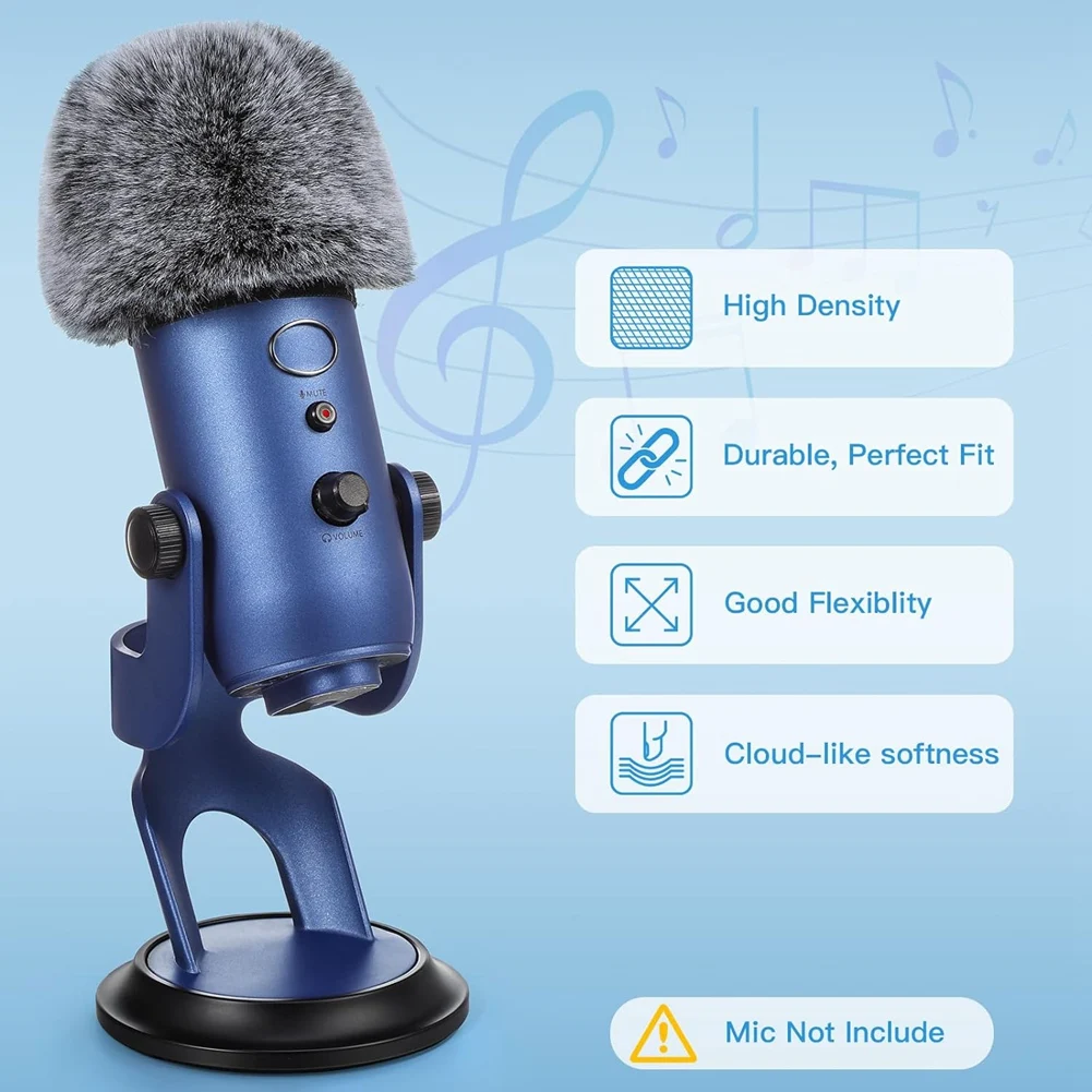 Пенопластовый чехол для микрофона Blue Yeti, чехол из пенопласта для микрофона с пушистой муфтой для ветрового стекла для ZealSound Белый + Черный BH