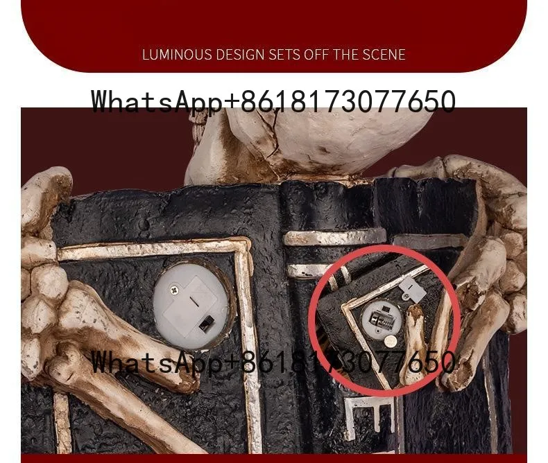 Halloween Retro Horror Glowing Skull Book Decorating Haunted House Atmosphere Setting Props