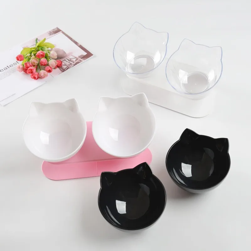 Non-Slip Double Cat Dog Bowl with Stand Pet Feeder Water Bowl for Cats Food Bowl for Dogs - Pet Feeding Supplies image 3