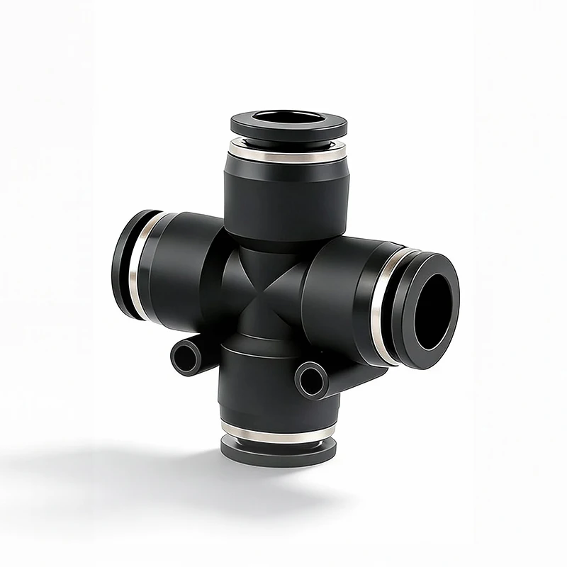 Tracheal Quick Connector PZ4/6/8/10/12mm Cross Four-way Plastic Connector Pneumatic Hose Quick Plug Connector