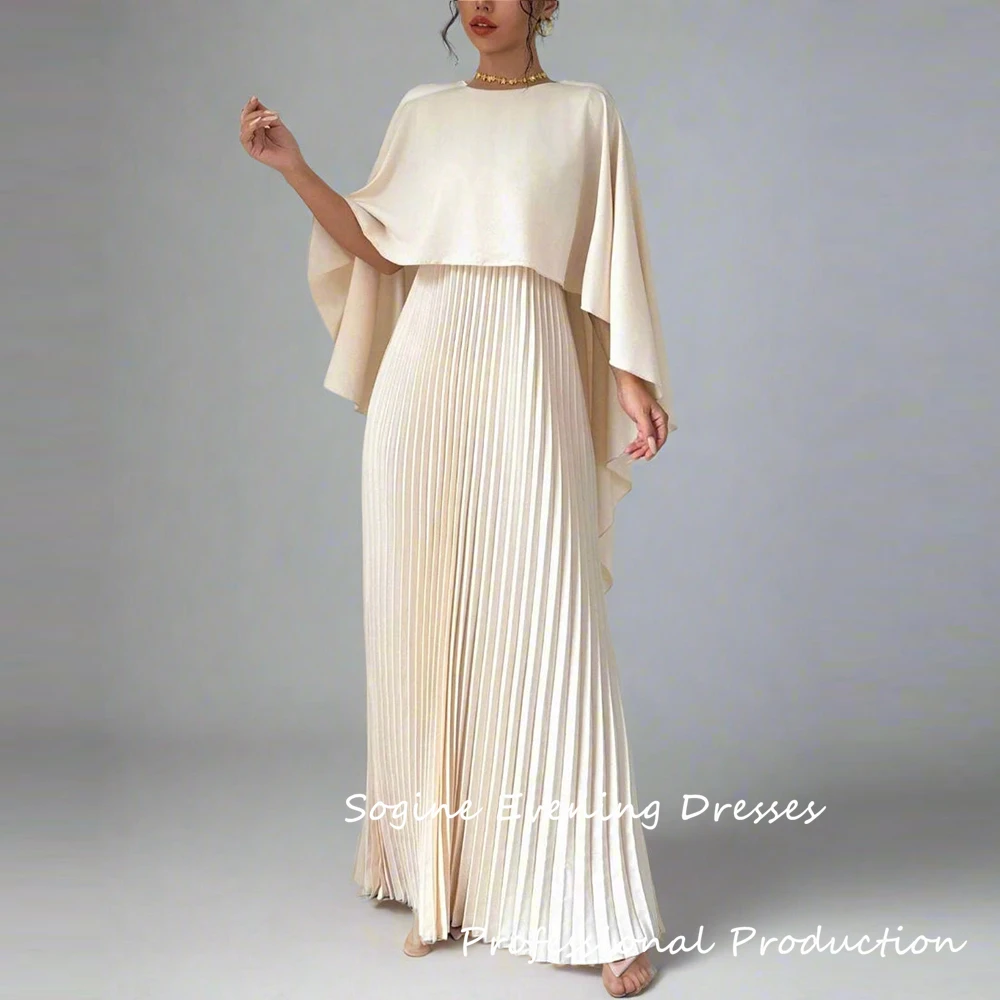 Abiti da sera lunghi pieghettati in raso personalizzati per le donne 2025 Manica ad aletta Lunghezza pavimento فسات Грэйmavera!! Abito da ballo con volant increspato