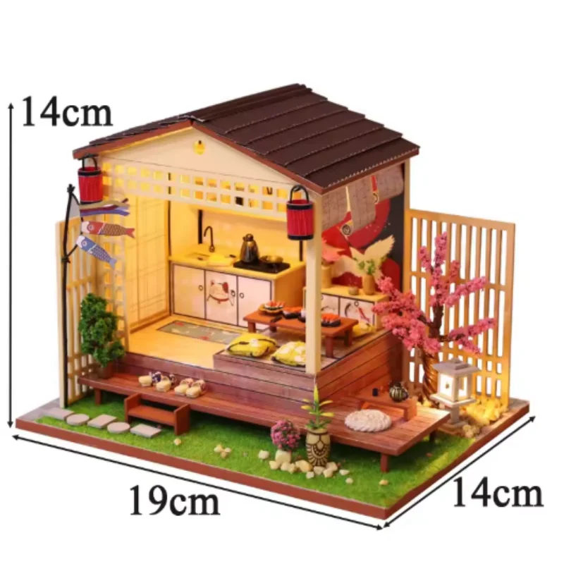 OUZEY 모닝 선 미니 마트 DIY, 3D 목재 일본식 식료품점 모델, 청소년을 위한 창의적인 조립 키트