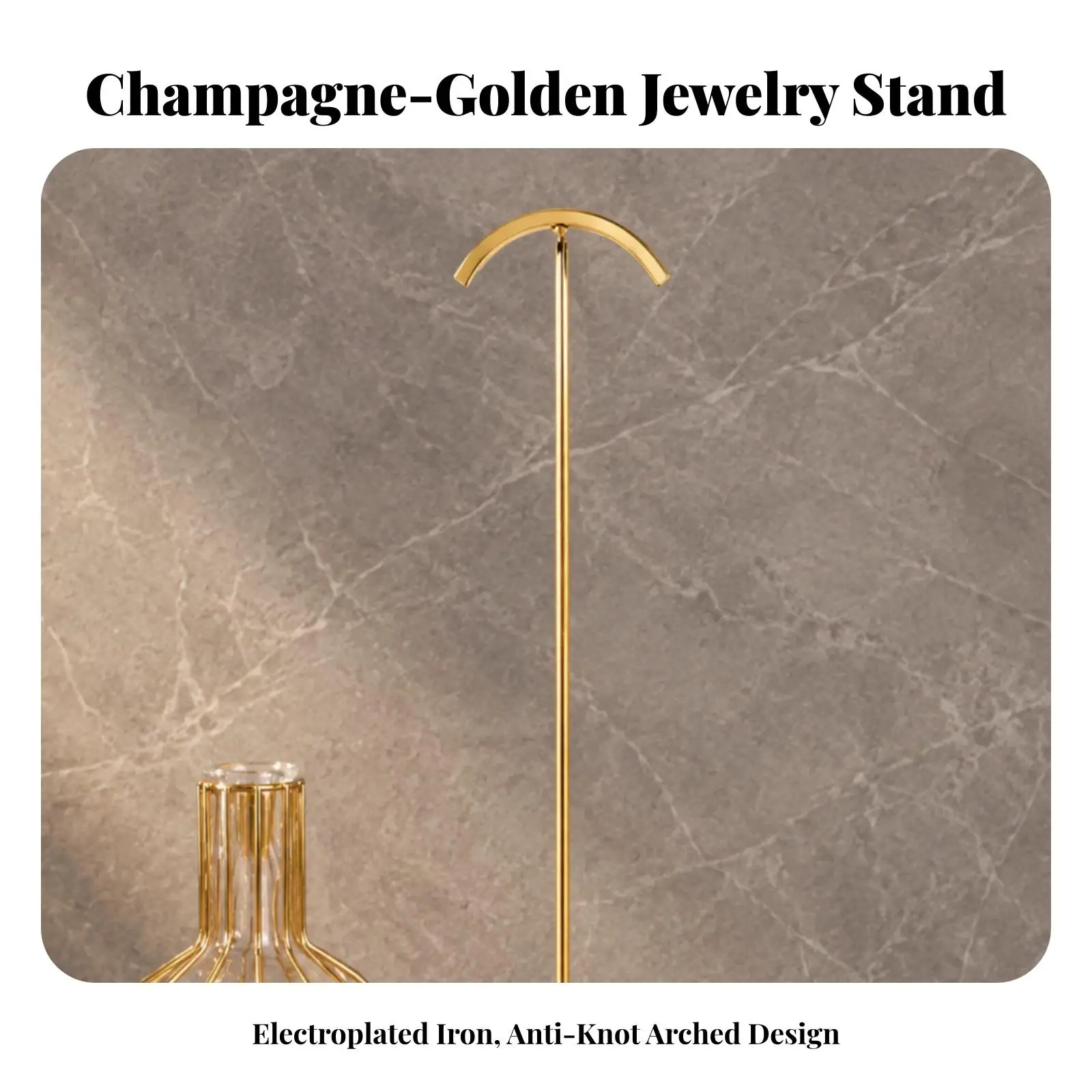 Decorative Metal Jewelry Stand for Necklaces and Long Chains Vanity Table Boutique Display Holder