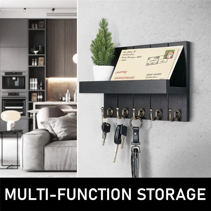 ABJY-Household Key Storage Hook Wall Mounted Key Holder Handbag Hat Storage Hanger Home Storage Hooks Racks White