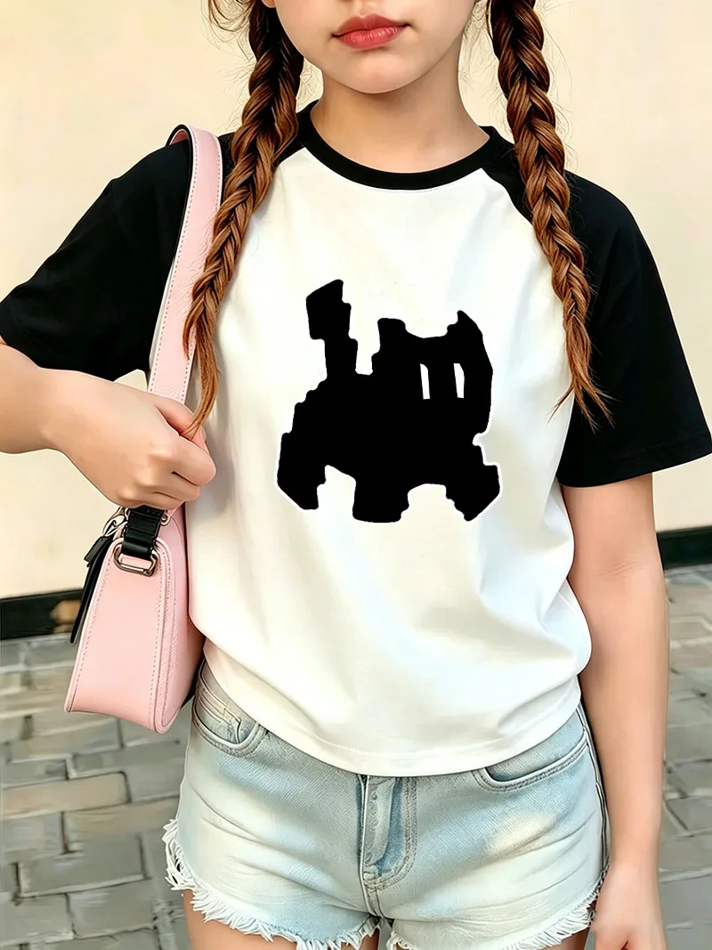 Trendy Streetwear Cat Print T Shirts Cat Funny Graphic Kids Children's T-shirt Boys Girls Casual Top Tee Summer Spring