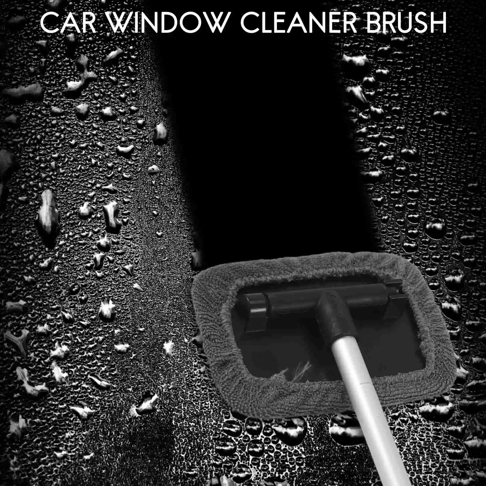 【AC77 Top !! 】Car Window Cleaner Brush,Windshield Glass Cleaning Tool Extendable Aluminum Handle With 8Pcs Microfiber Covers
