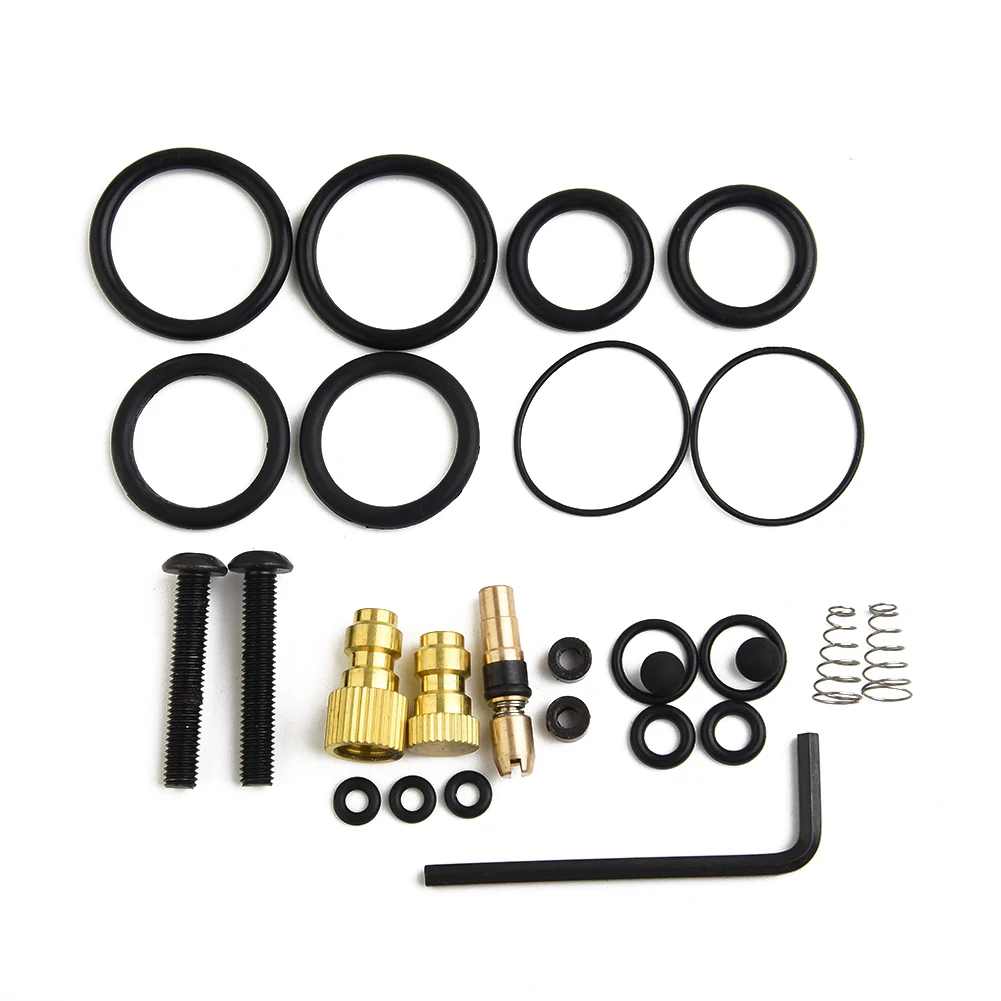 O-Rings Inflator Repair Set Kit, NBR Cobre O-Ring Pacote de Peças com Plug, Parafuso Acessórios, Black Silicone Oil