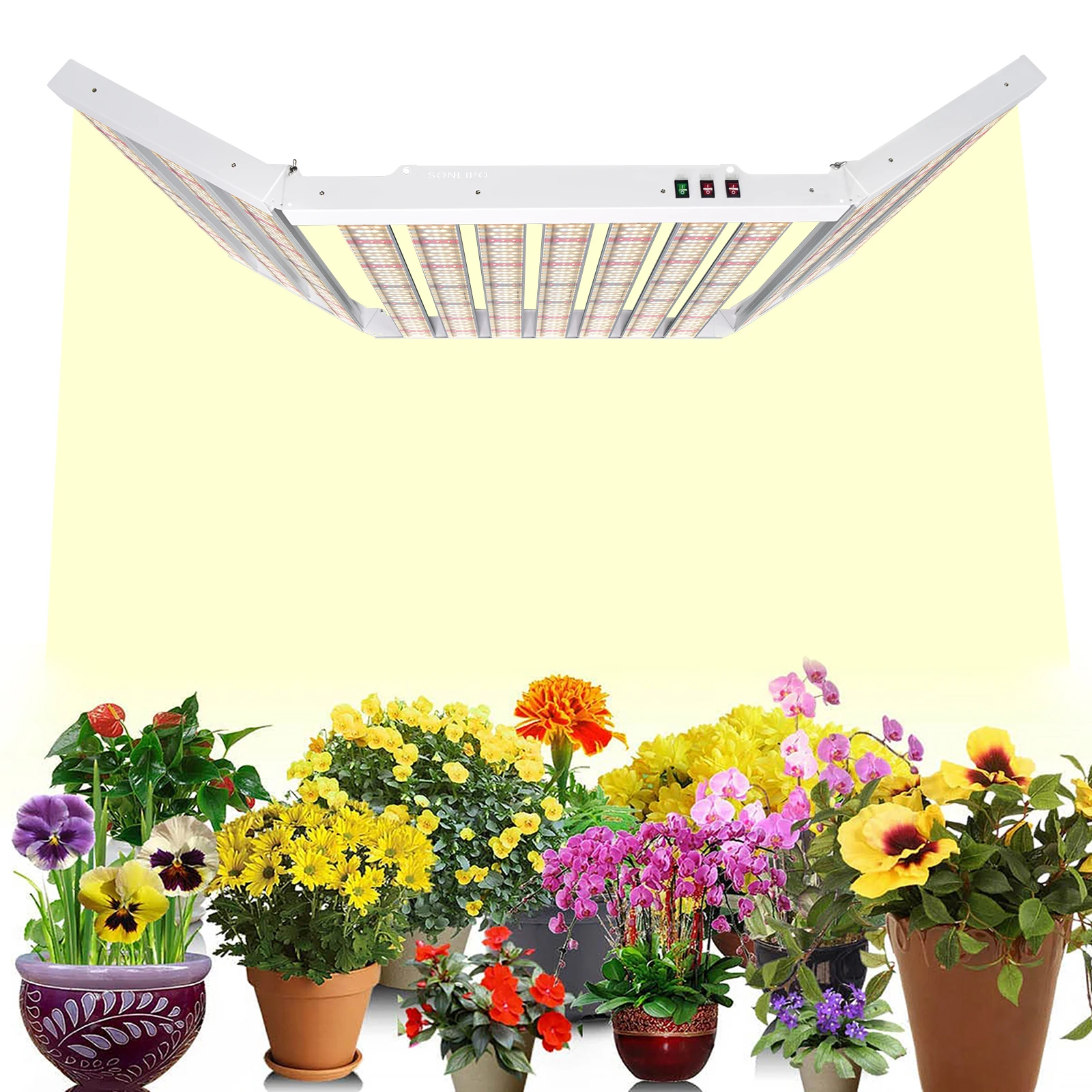 SPF 6000 LED GROW LIGHT 600W 6X6FT COVERAGE, 1911PCS DIODES SUNLIKE FULL SPECTRUM PLANT LIGHT SWITCH GROWING LAMPS SPF6000