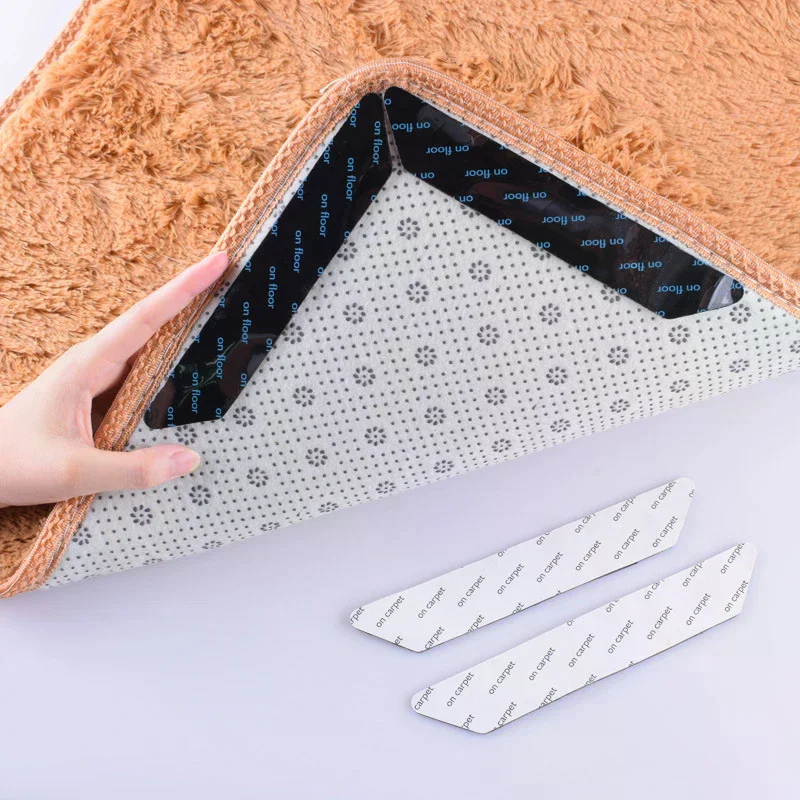Carpet Non-slip Sticker Reusable Washable Anti-slip Mat Anti Curling Rug Pads Floor Corner Clip Fixed Grippers Tape