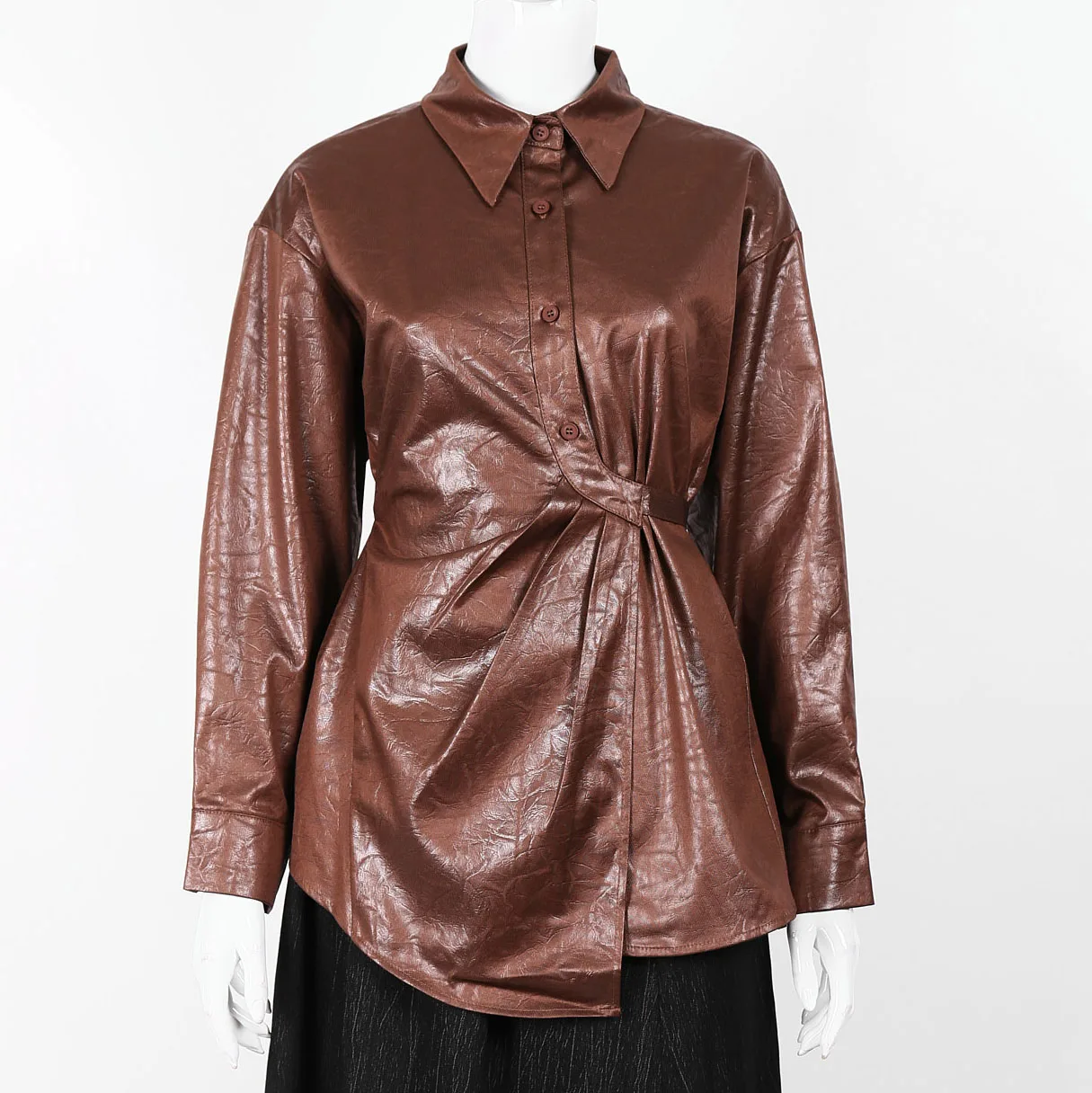 

Professional Office Chic Coat 2025, Chinese Style Fall Winter Long Jacket for Women, Polyester Commute & Business Trip Outerwear