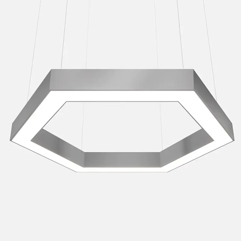Six Shaped Led Linear Light Hexagon Pendant Lights LED Hexagon Lights White Emitting Garage Ceiling Lamp for Auto Detailing