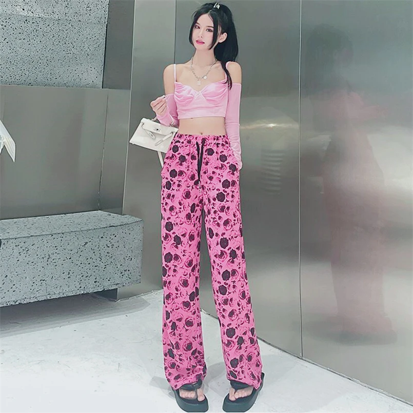 2024 Spring Summer Long Pants Women Casual High Waist Korean Fashion Pants Elegant Straight Trousers New Y2k Clothing sweatpants