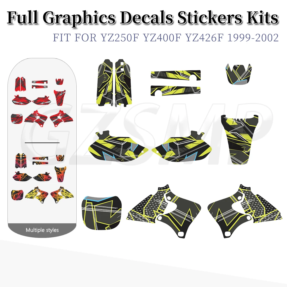 

Fit for Yamaha YZ250F YZ400F YZ426F 1999-2002 YZ 250F 400F 426F Graphics Background Deco Decal Sticker Kit