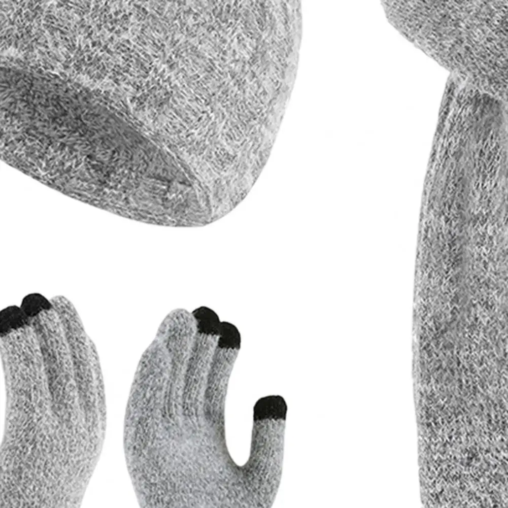 Soft Acrylic Winter Accessories Winter Hat Scarf Gloves Set for Women Warm Knitted Touchscreen Mittens for Weather for Outdoor
