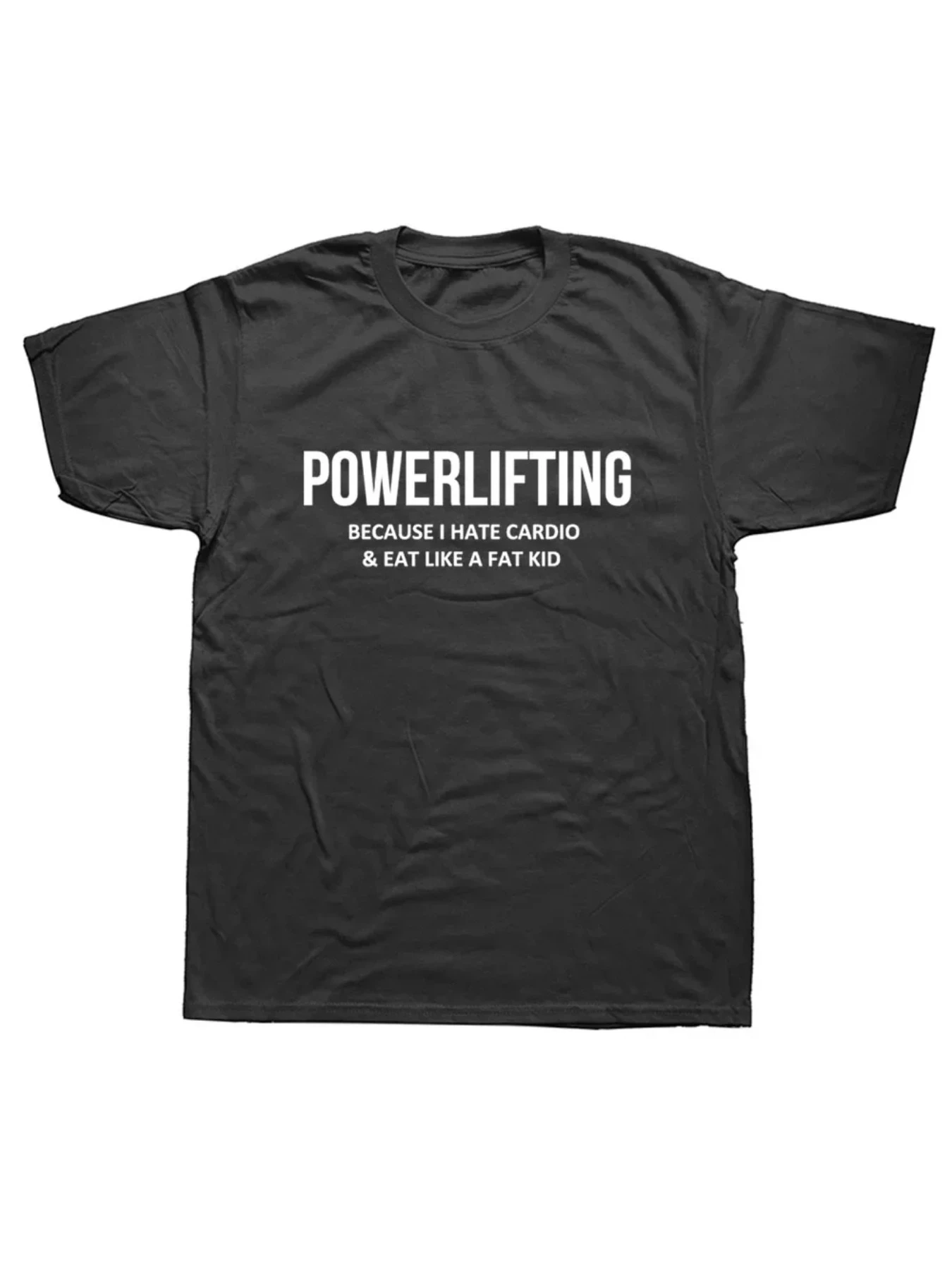 Fashionable new cotton short-sleeved T-shirt with fun powerlifting pattern Harajuku style round neck T-shirt