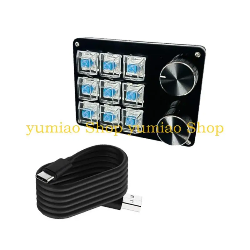 

587B Ergonomic Macro Keyboards with Customs Knob,for Gaming and Productivity Tasks Customizable Buttons Progammable Keyboards