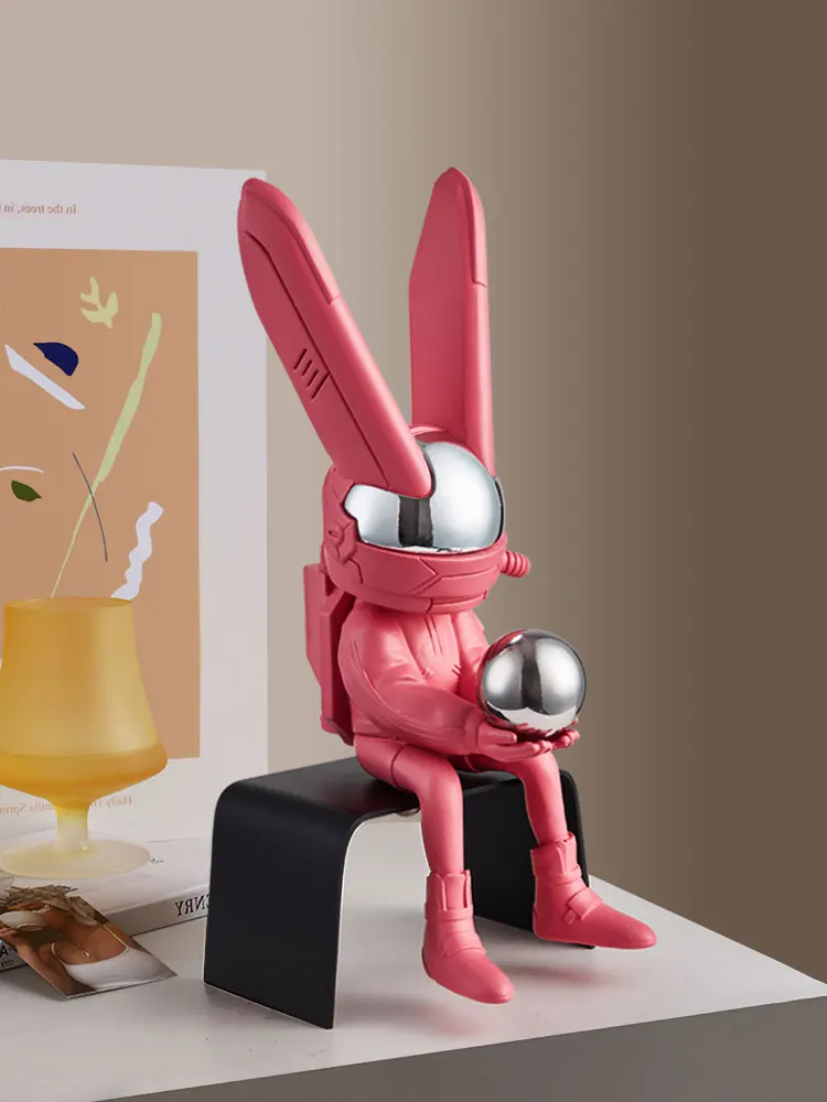 

Home Decor Space Rabbit Statue Nordic Decoration Home Resin Craft Art Sculpture LivingRoom Decoration Home Accessories Figurine