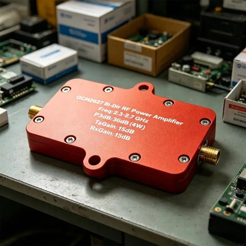 Aluminum Bidirectional Power Amplifier 2.3-2.7GHz Frequency Ranges With 15dB Gains For Drones FPV And Applications F19E