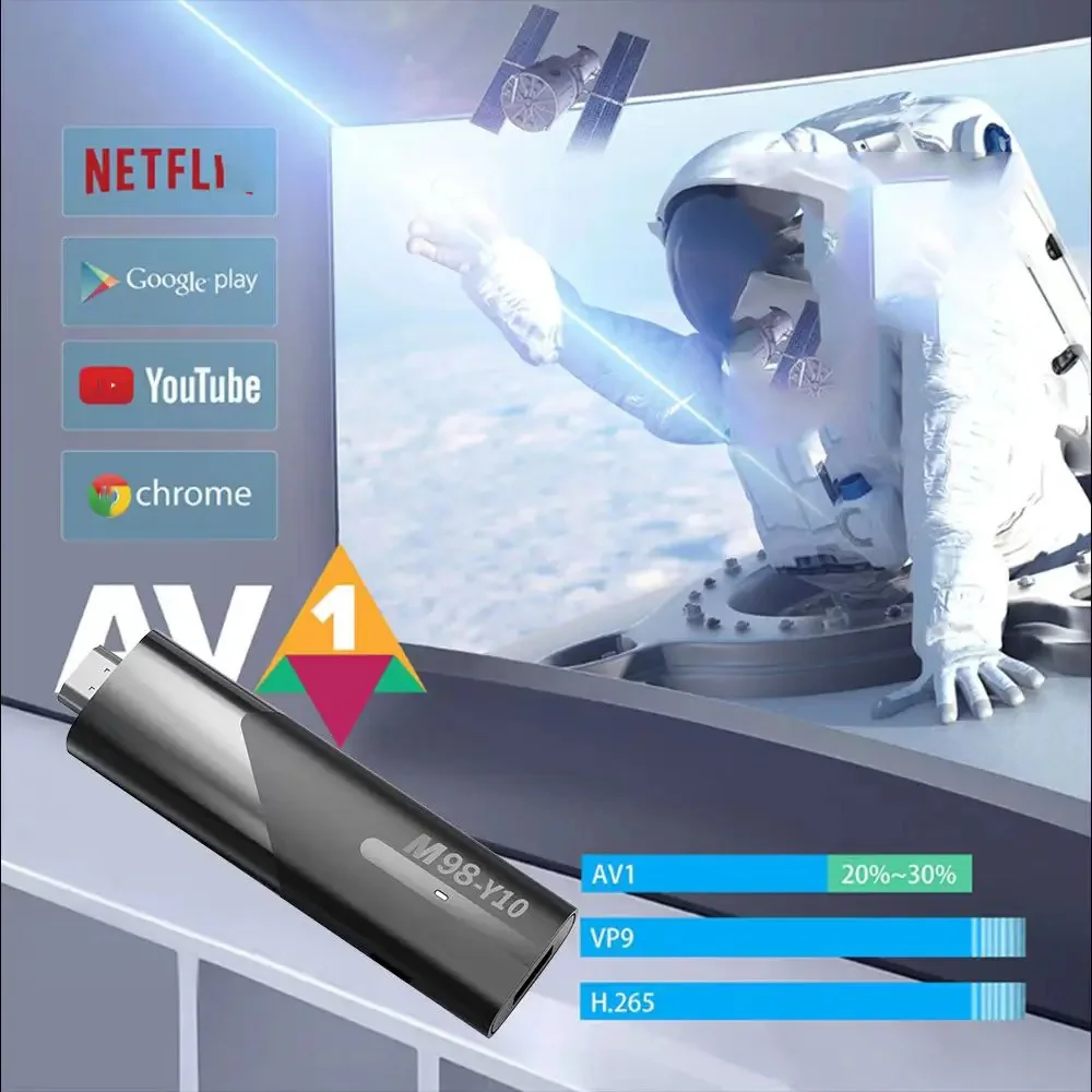 WIFI ATV 2.4G 5.8G TV Stick Android 13 Allwinner H618 4K HDR10+ 3D Voice Remote For Google YouTube NETFLIX Network Media Player
