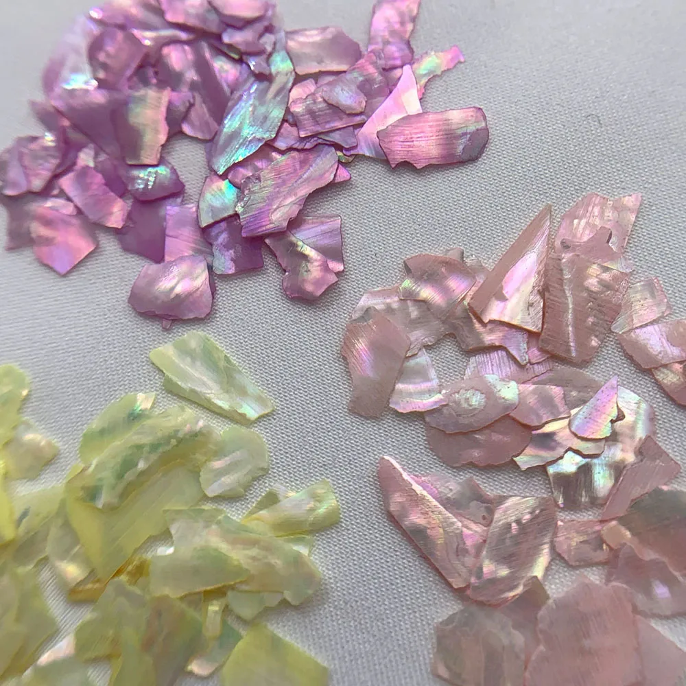 1 Box Ultra-thin Iridescent Shell Flakes Nail Decoration Natural Irregular Abalone Slice Shell DIY Nails Charm