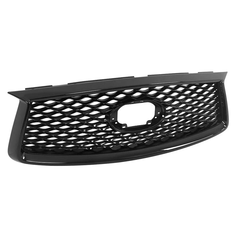 For Infiniti QX50 2019-2024 Front Bumper Grille Gloss Black Frame Gloss Black Mesh No PDC Holes OE 62310-5NA0A Direct Replacemen