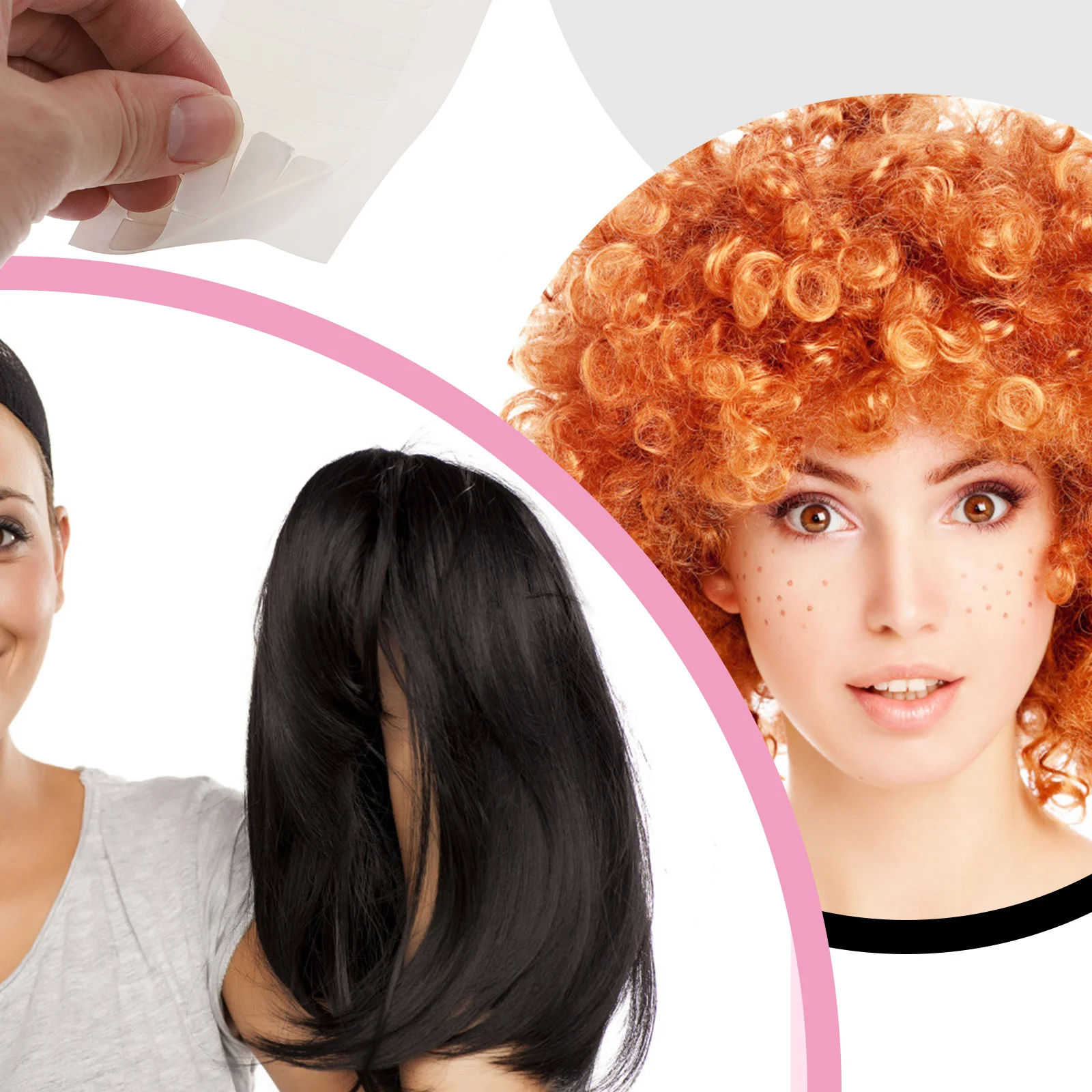 60 قطعة شريط مزدوج الجوانب 5 أوراق لكل عبوة شرائط وصلات شعر لاصقة بديلة للشعر المستعار وقطعة الشعر