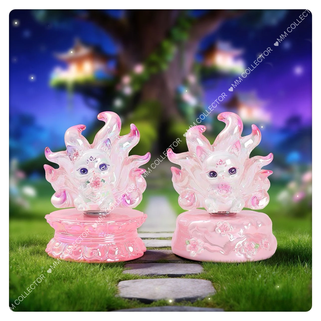 Rotatable Dream Traveling Mountains and Seas Spirit Fox Chinese Style Blind Box Colorful Resin Figure Transfer Good Luck For You view 2