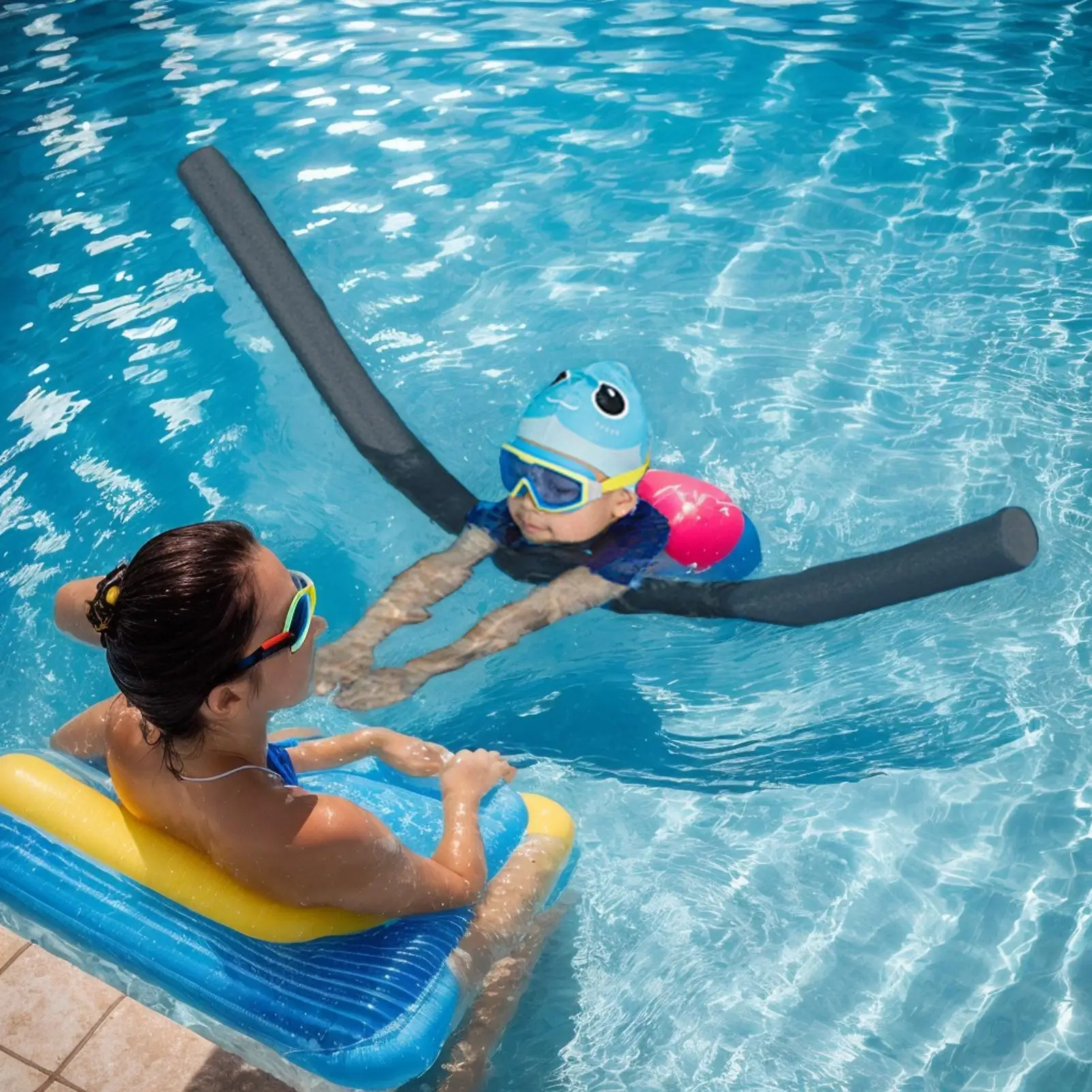 Pool Noodle Portable Flexible Learn Swimming Pool Noodle Floating Noodle Tube Pool Toy Foam Noodles Exercise Aid Buoyancy Stick