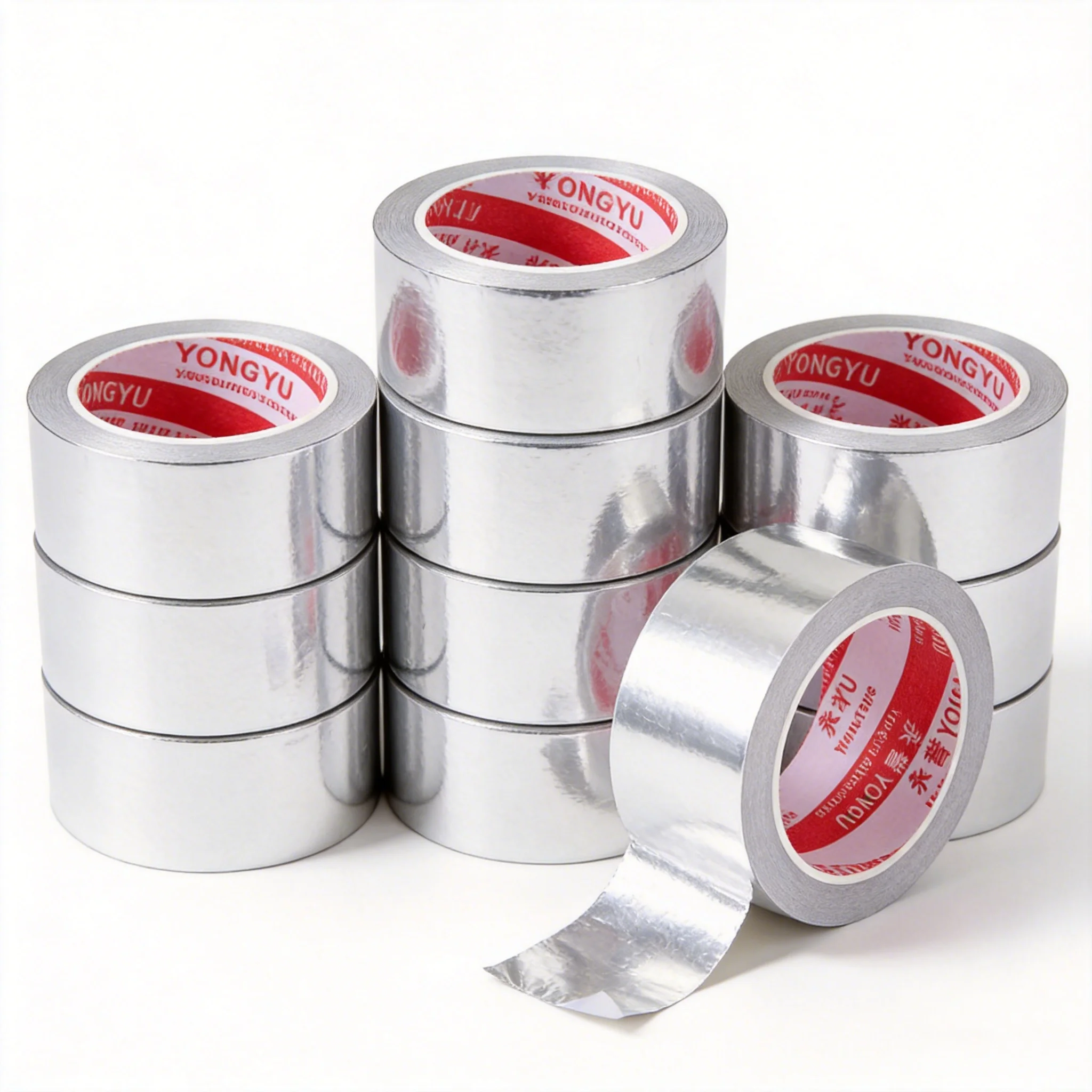 5 Pack Thick Aluminum Foil Tape 50mm x 10m 0.15mm Heat Resistant Waterproof Tape for HVAC Pipe Insulation Repair