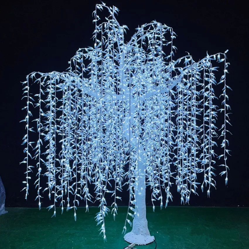 Christmas Decorations Led Artificial Willow Weeping Tree Light Outdoor Use 5400pcs Leds 3.5m 11.5ft Height Rainproof Decoration