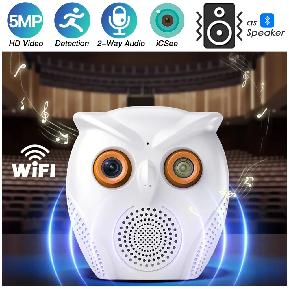 ICSEE Wireless CCTV Security Camera Wifi Smart Home 5MP HD Video Wi-Fi Camera Human Detection Baby Monitor Car Bluetooth Speaker