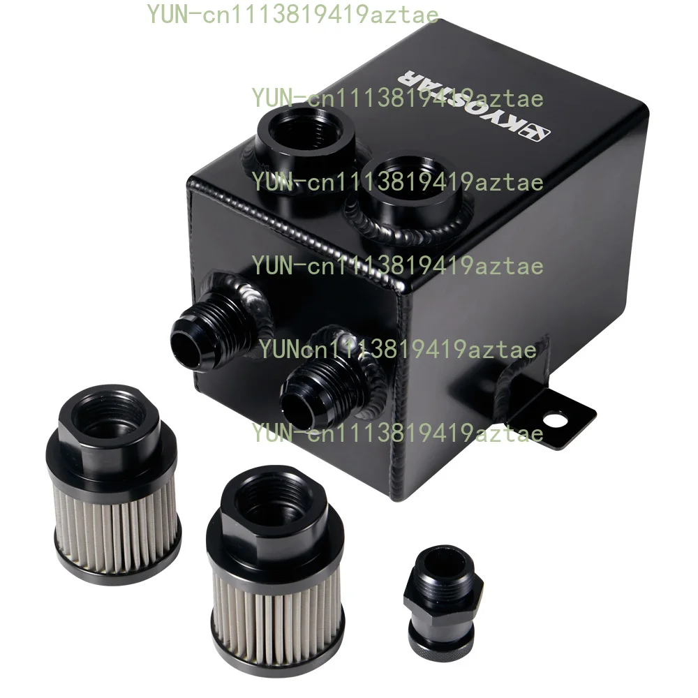 Universal 12AN Female Port 12AN Filter 10AN Drain Aluminum 2L Oil Catch Tank Baffled
