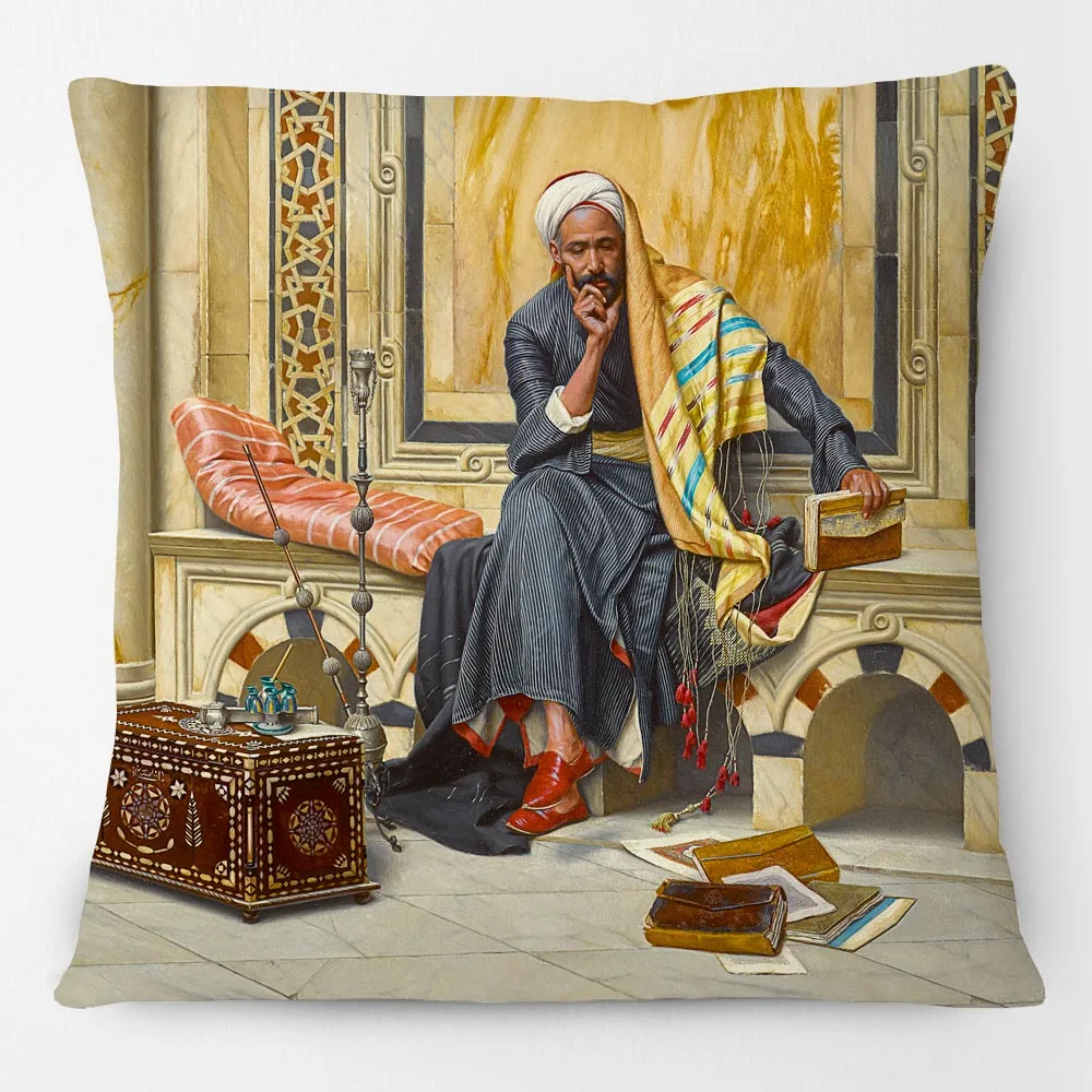 Egyptian Arabian Art Arab Men And The Camel Cushion Cover Islamic Decorative Pillows For Sofa 45X45cm