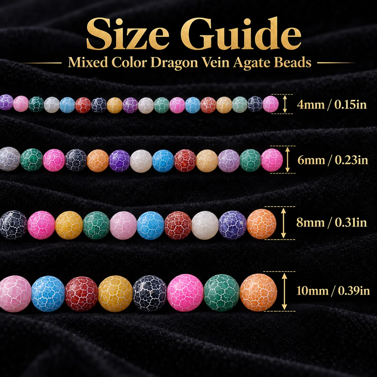 4/6/8/10mm Half Strand Natural Stone Multi-color Weathered Agates Round Spacer Beads for DIY Bracelet Necklace Jewelry Making