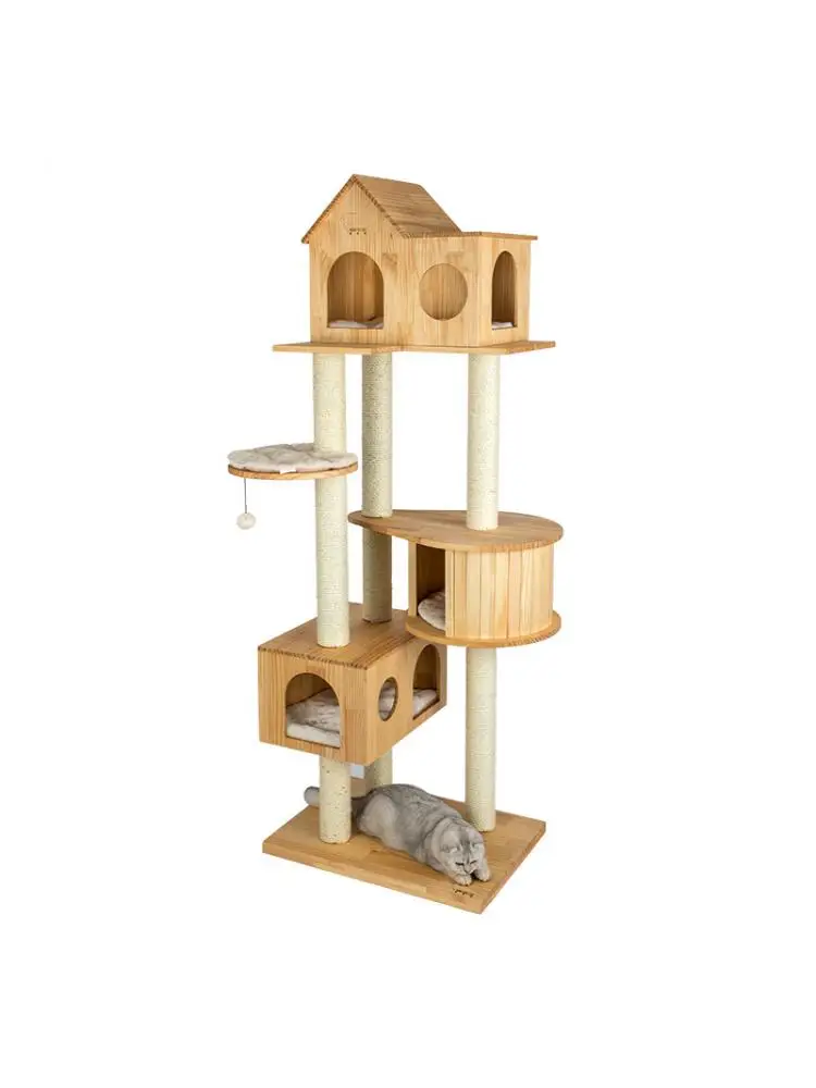 

Cat Climbing Frame Solid Wood Large Cat Climbing Frame Cat Litter Cat Tree One Villa