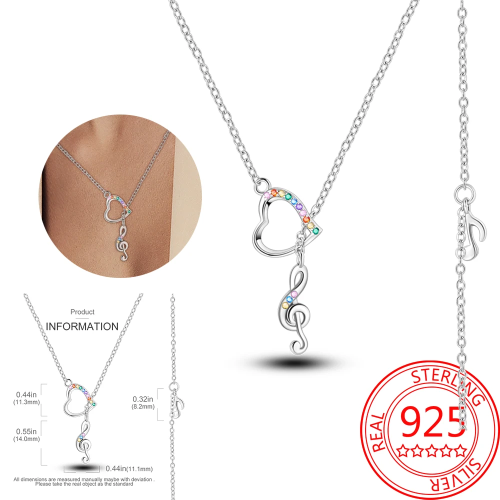 

Romantic 925 Sterling Silver Love Note Character Necklace Ladies Dating Gifts Jewelry