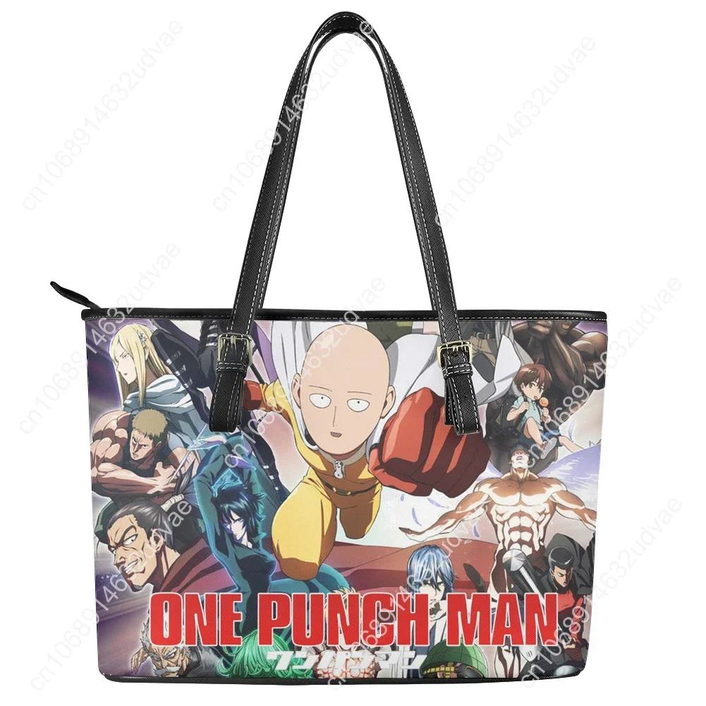 One Punch Man Handbag Womens Mens Personalized Tote Bag Fashion Shoulder Bag Business Commuter Leather Purse Grocery Bag Gift