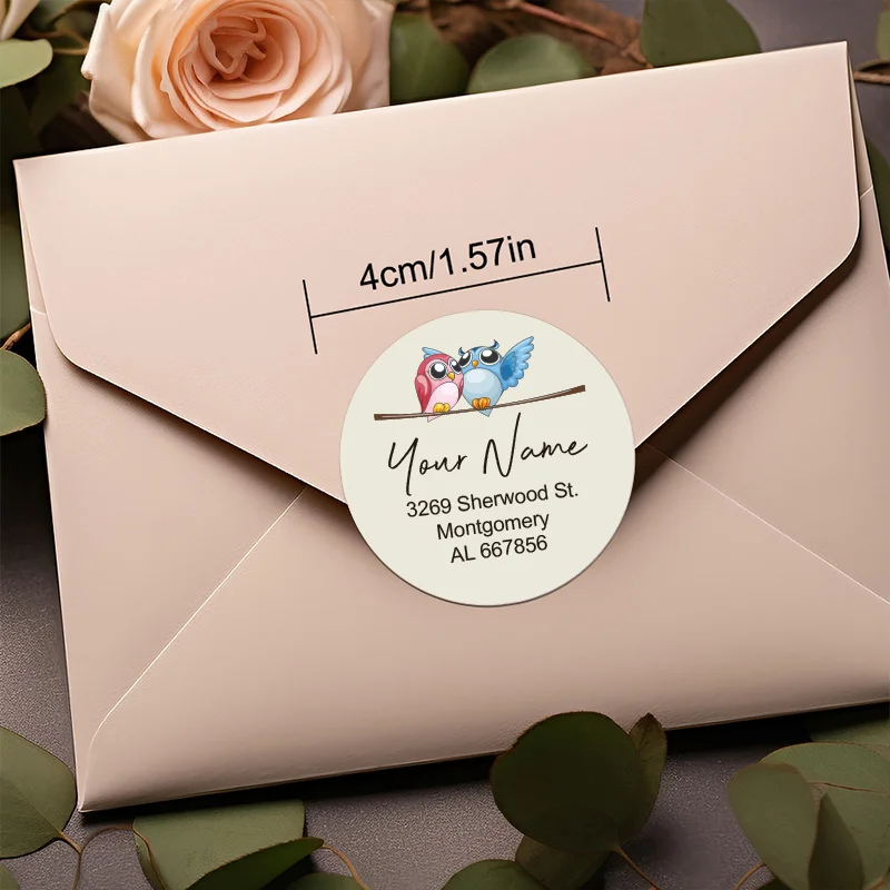 Personalized Floral Mailing Labels - Custom Address Stickers for Business/Invitations/Cards, Waterproof & Removable Adhesive