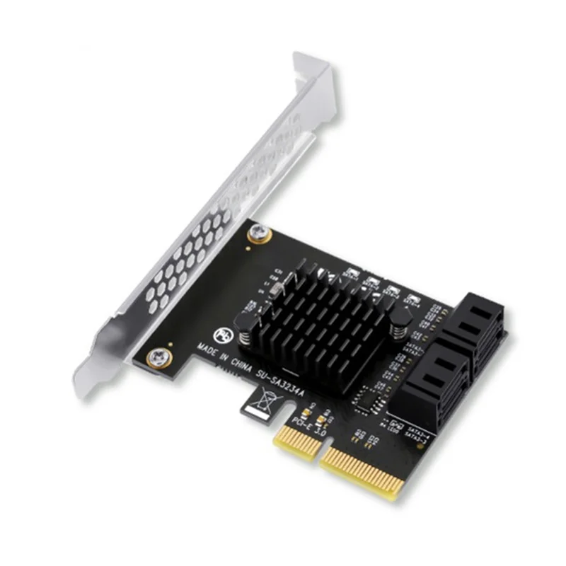 

AK51-PCIE X4 к карты SATA Адаптер PCI-E Карта расширения PCI-E 3.0 к SATA3.0 4-портовый SATA III Дополнительная карта для SSD HDD Mining