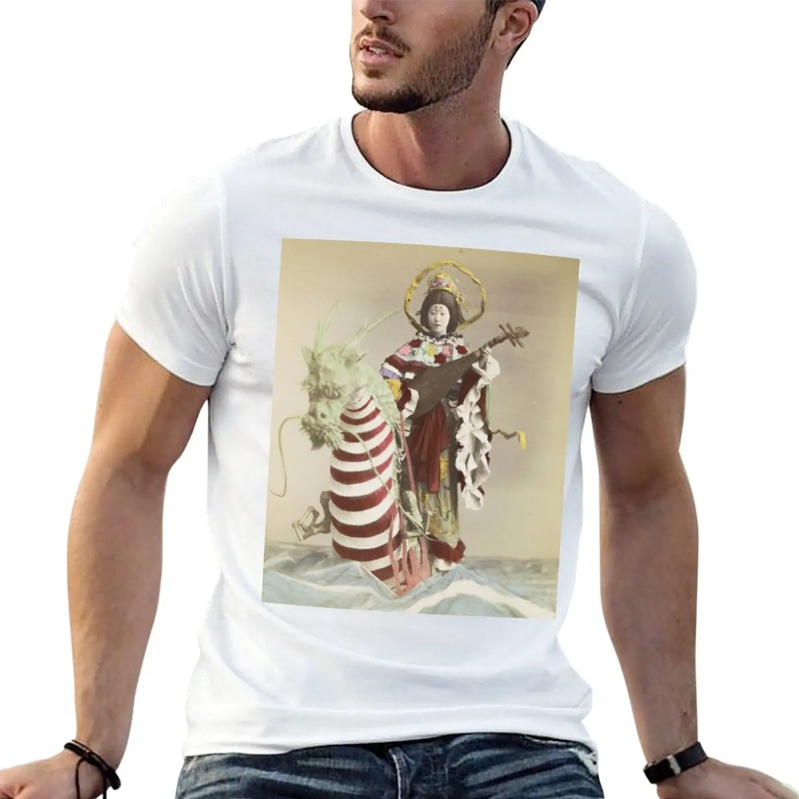 

The Sea Goddess Benten, Kusakabe Kimbei, 1887 T-Shirt t shirt custom print printed t shirts for man T-Shirt