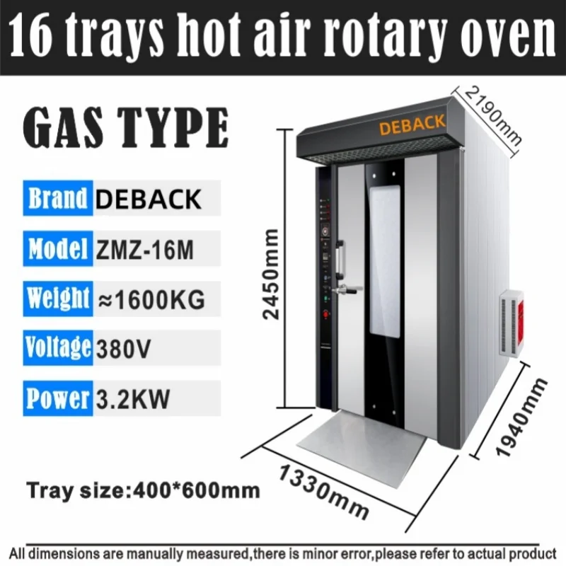 Electric /Gas/l Rotary Rack Oven Customized High Quality 12/16/ 32/64 Trays Industrial Bakery Rotary Oven