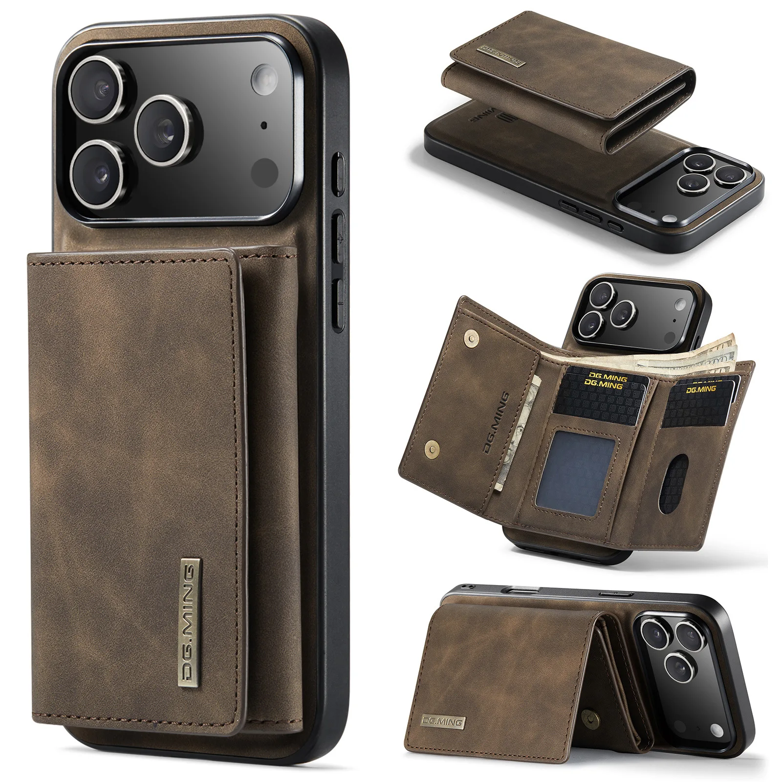 2 in 1 Detachable Card Purse Leather Phone Case For Samsung Galaxy Z Fold 7 6 5 4 Fold7 Fold6 Fold5 Fold4 Wallet 7 Slots Coque