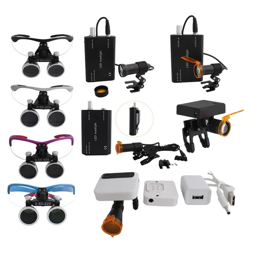 Lupas dentales lupa Dental laboratorio Dental lupas médicas aumento Binocular 2,5/3,5x faro 3W/5W por separado