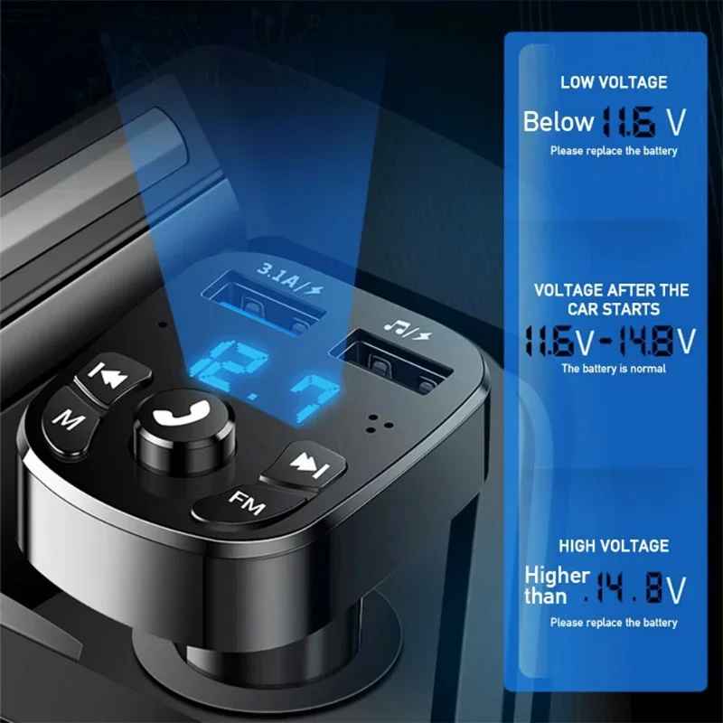 12-24V Car Bluetooth FM Transmitter 87.5-108 mhz Audio Car Mp3 Player 5V Output USB Auto Car Fast Charge Electronic Accessories