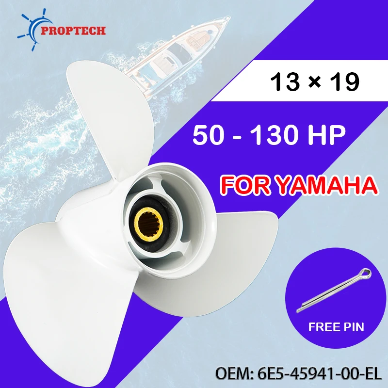 

Outboard Motor Propeller For YAMAHA Fit 13*19 inch 50-130hp Aluminum Screw 3 Blade 15 Spline Boat Ship Marine Part