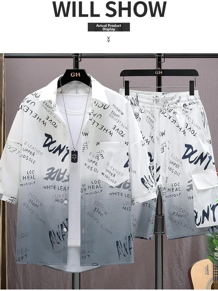 

Summer 2025 Men's Faion irt Set Loose Five-Point Casual orts Versatile Sli Combination Bold Babe Brand T35 Model