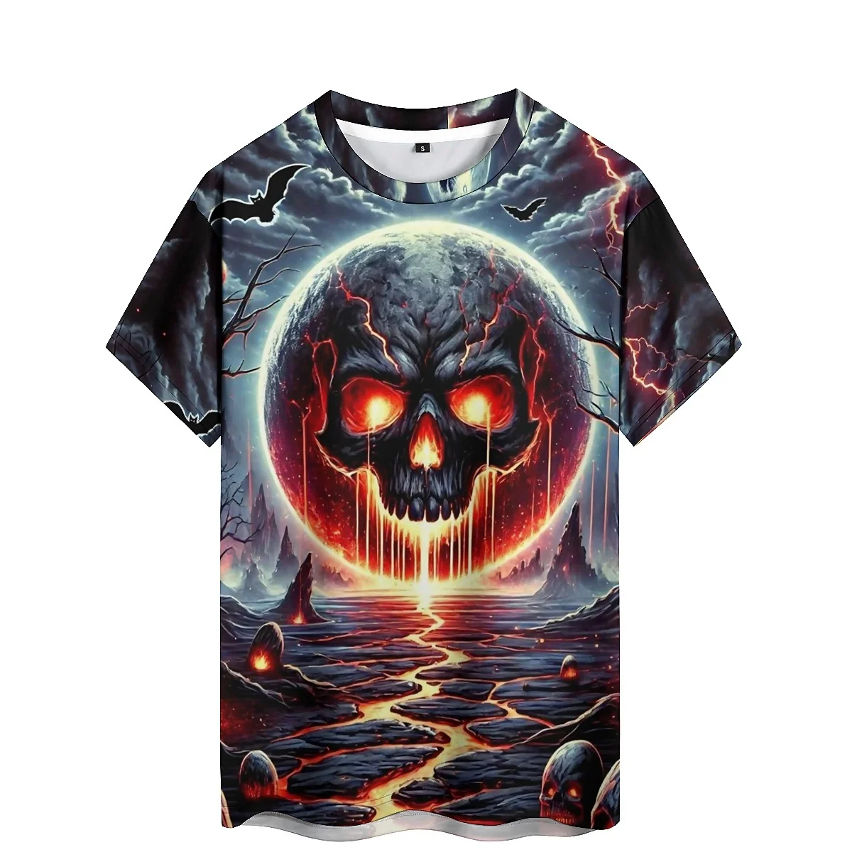 

Daily Wear Loose Bold Pattern Men's 3D Printed Short Sleeve T-Shirt - Men's High-Quality